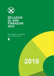 RELAZIUN DL ANN FINANZIAR 2010 - Cassa Raiffeisen Val Badia