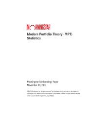 Modern Portfolio Theory (MPT) Statistics - Morningstar