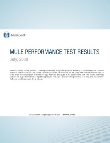 MULE PERFORMANCE TEST RESULTS - MuleSoft