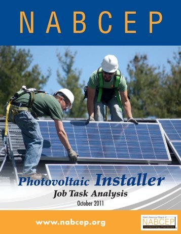 NABCEP PV Installer Job Task Analysis