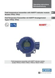 Field temperature transmitter with HARTÂ® indicator module ... - WIKA