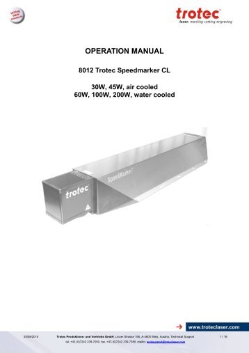 Operation Manual Trotec E