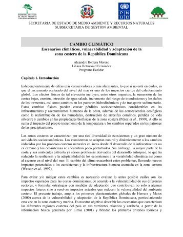 Escenarios climÃ¡ticos, vulnerabilidad y adaptaciÃ³n de la zona costera