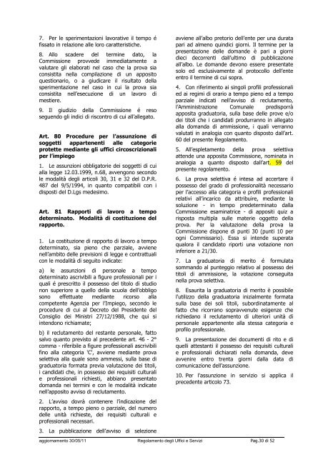 nuovo regolamento uffici e servizi - Comune di Castano Primo