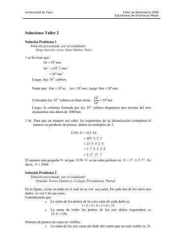 Soluciones Taller 2 - Universidad de Talca