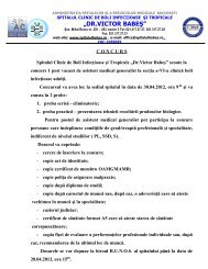 Concurs pentru ocuparea postului de asistent medical 2012