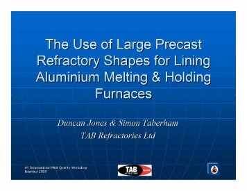 Large Precast refractory shapes for furnace linings