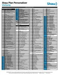 Shaw Plan Personalizer - Victoria