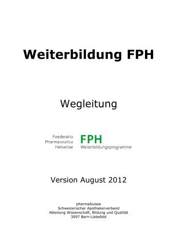 Weiterbildung FPH - pharmaSuisse