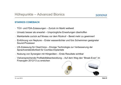 27. Generalversammlung 2012 - Sonova