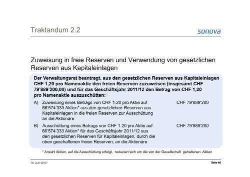 27. Generalversammlung 2012 - Sonova