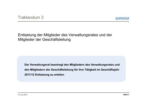 27. Generalversammlung 2012 - Sonova