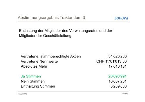 27. Generalversammlung 2012 - Sonova