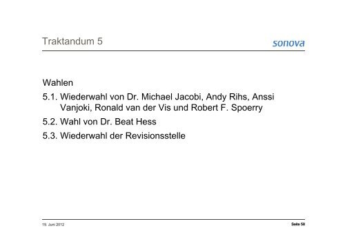 27. Generalversammlung 2012 - Sonova