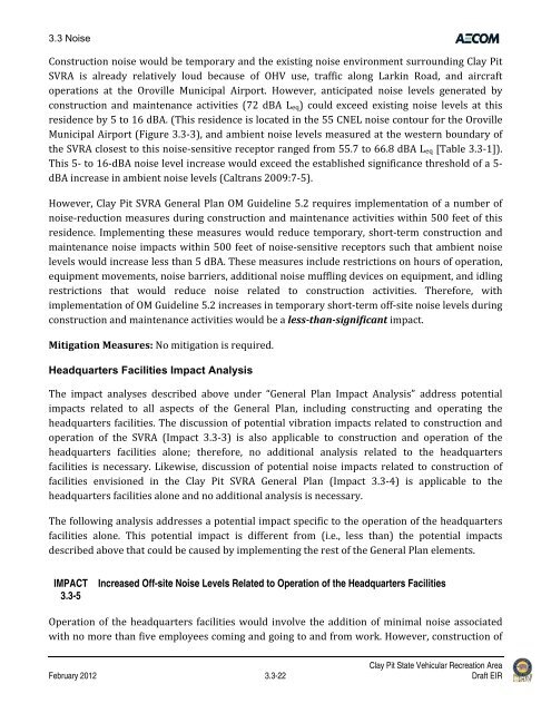 Draft Environmental Impact Report - California Off Highway Vehicle ...