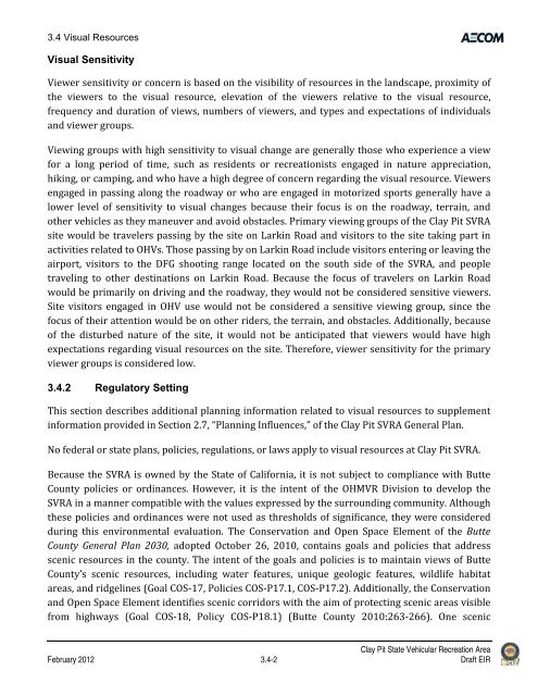 Draft Environmental Impact Report - California Off Highway Vehicle ...