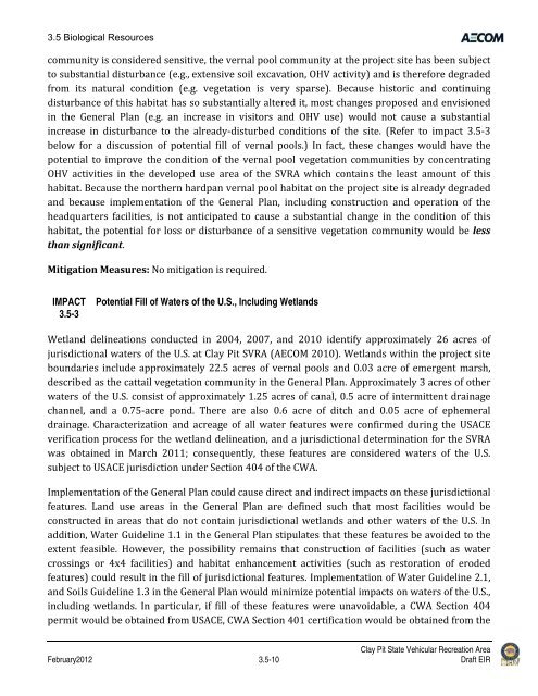 Draft Environmental Impact Report - California Off Highway Vehicle ...