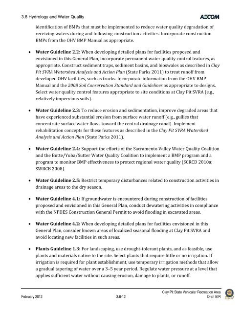 Draft Environmental Impact Report - California Off Highway Vehicle ...