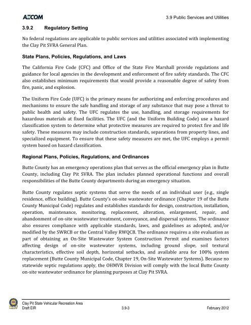 Draft Environmental Impact Report - California Off Highway Vehicle ...