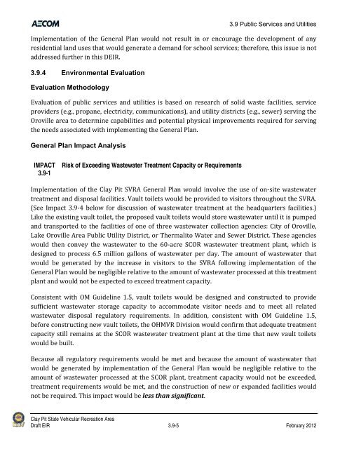 Draft Environmental Impact Report - California Off Highway Vehicle ...