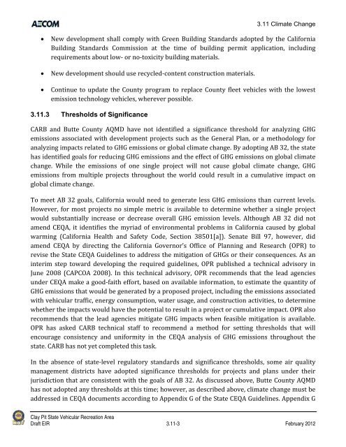 Draft Environmental Impact Report - California Off Highway Vehicle ...