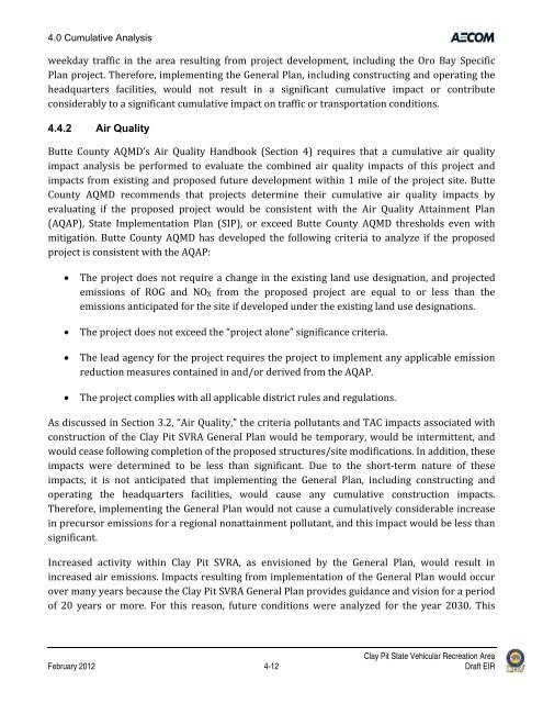 Draft Environmental Impact Report - California Off Highway Vehicle ...