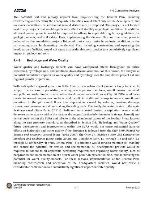 Draft Environmental Impact Report - California Off Highway Vehicle ...