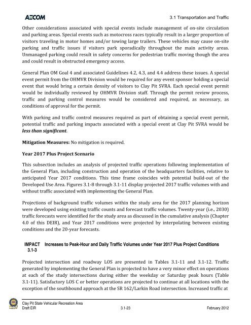 Draft Environmental Impact Report - California Off Highway Vehicle ...