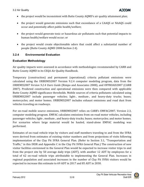 Draft Environmental Impact Report - California Off Highway Vehicle ...