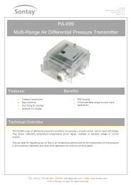 PA-699 Multi-Range Air Differential Pressure Transmitter - Sontay