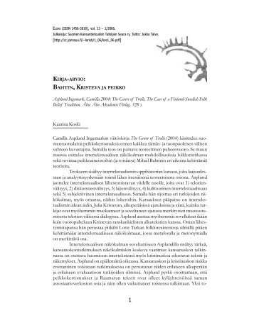 Kaarina Koski Asplund Ingemark, Camilla 2004: The Genre ... - Elore
