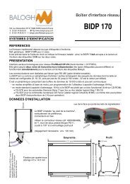 Fiche technique BIDP170 - Balogh technical center