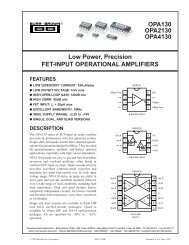 OPA130 OPA2130 OPA4130 Low Power, Precision FET-INPUT ...