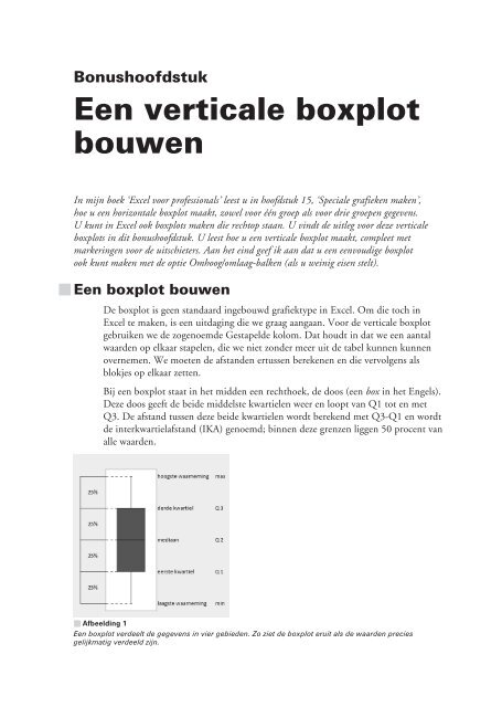 Een verticale boxplot bouwen - Excel Tekst en Uitleg