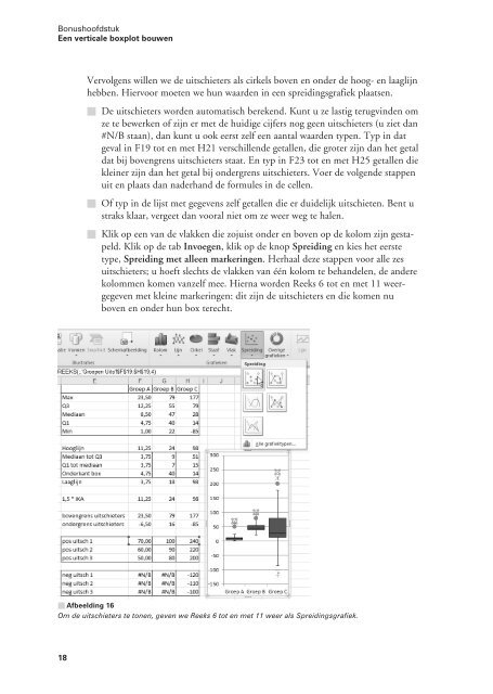 Een verticale boxplot bouwen - Excel Tekst en Uitleg