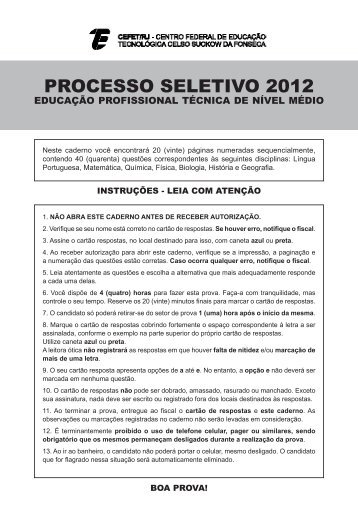 Prova da 1Âª fase