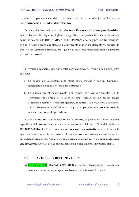 NÂº38 15/05/2010 - enfoqueseducativos.es