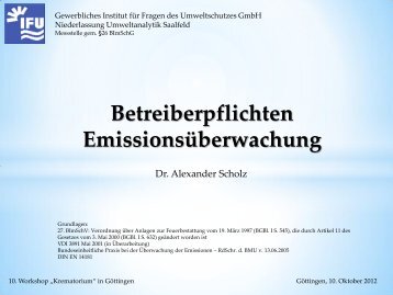 Betreiberpflichten Emissionsüberwachung - HS Anlagenbau