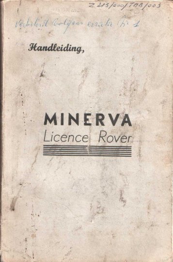 Handleiding voor MINERVA Licence Rover - Land Rover Web