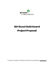 Girl Scout Gold Award Project Proposal - Girl Scouts of Black Diamond