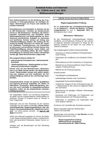 Amtsblatt Kultus und Unterricht Nr. 13/2010 vom 6. Juli 2010 ...