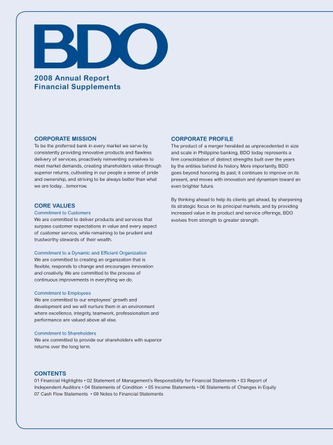 Notes to Financial Statements - BDO