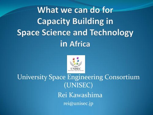 What We Can Do for Capacity Building in Space Science and ...