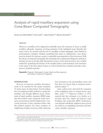 Analysis of rapid maxillary expansion using Cone ... - Dental Press