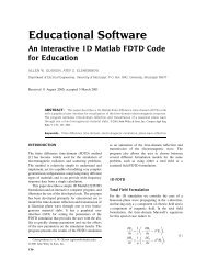 An Interactive 1D Matlab FDTD Code for Education - University of ...