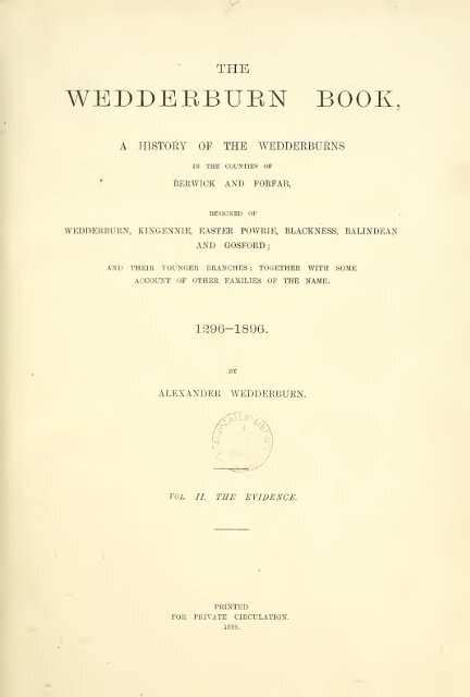 The Wedderburn book. A history of the ... - waughfamily.ca