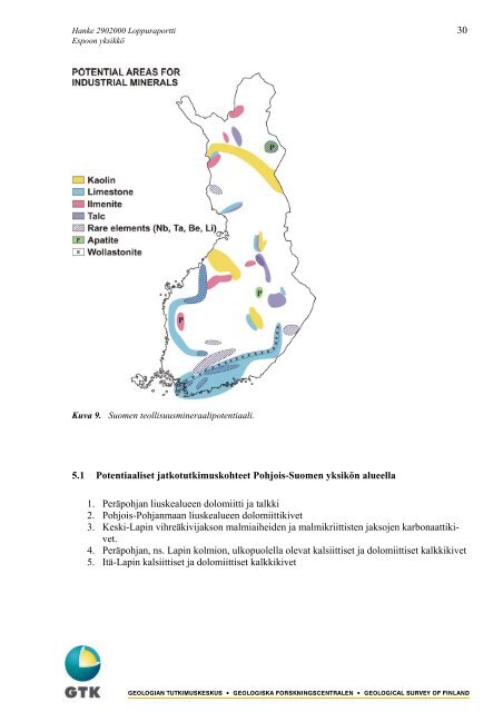 Teollisuusmineraalivarojen kartoitus vuosina 2003-2007 - Arkisto.gsf.fi