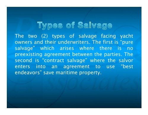 Marina Salvage At A Glance Slides - Brais & Brais