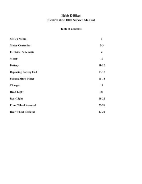 ElectroGlide 1000 Technical Service Manual Hebb E Bikes
