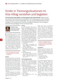 Kinder in Trennungssituationen im Kita-Alltag verstehen und begleiten